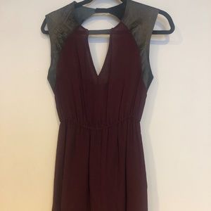 Twelfth street by Cynthia Vincent dress faux leather around sleeve